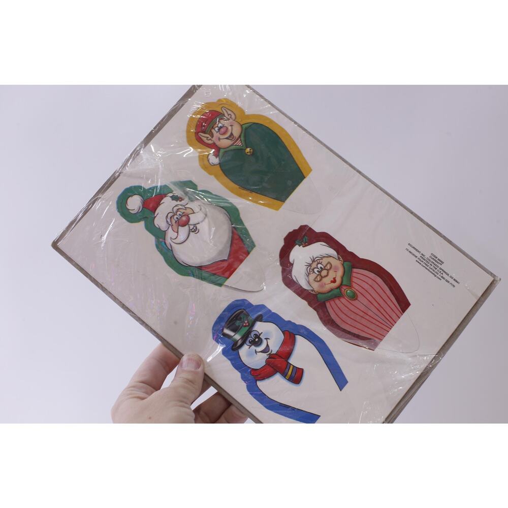 Christmas Cut-out Paper Figures, Santa Claus, Mrs Claus, Elve, Snowman, Vintage,